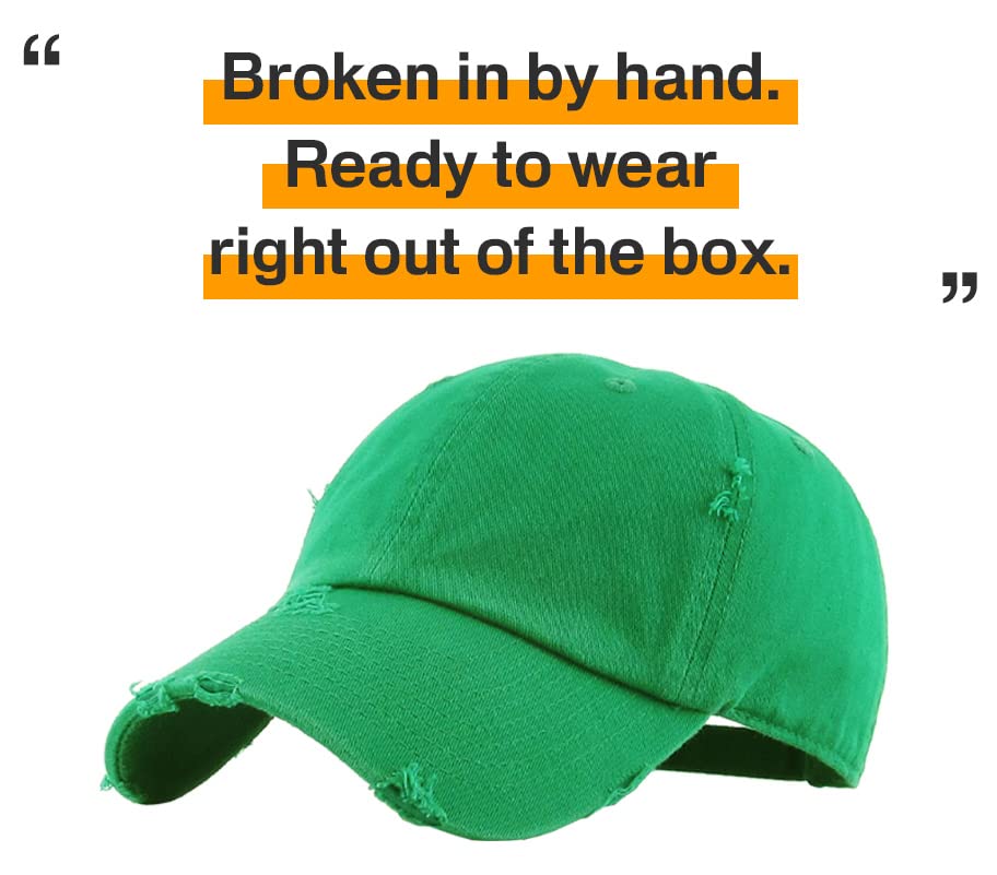 Image of KBETHOS Vintage Washed Distressed Cotton Dad Hat Baseball Cap Adjustable Polo Trucker Unisex Style Headwear