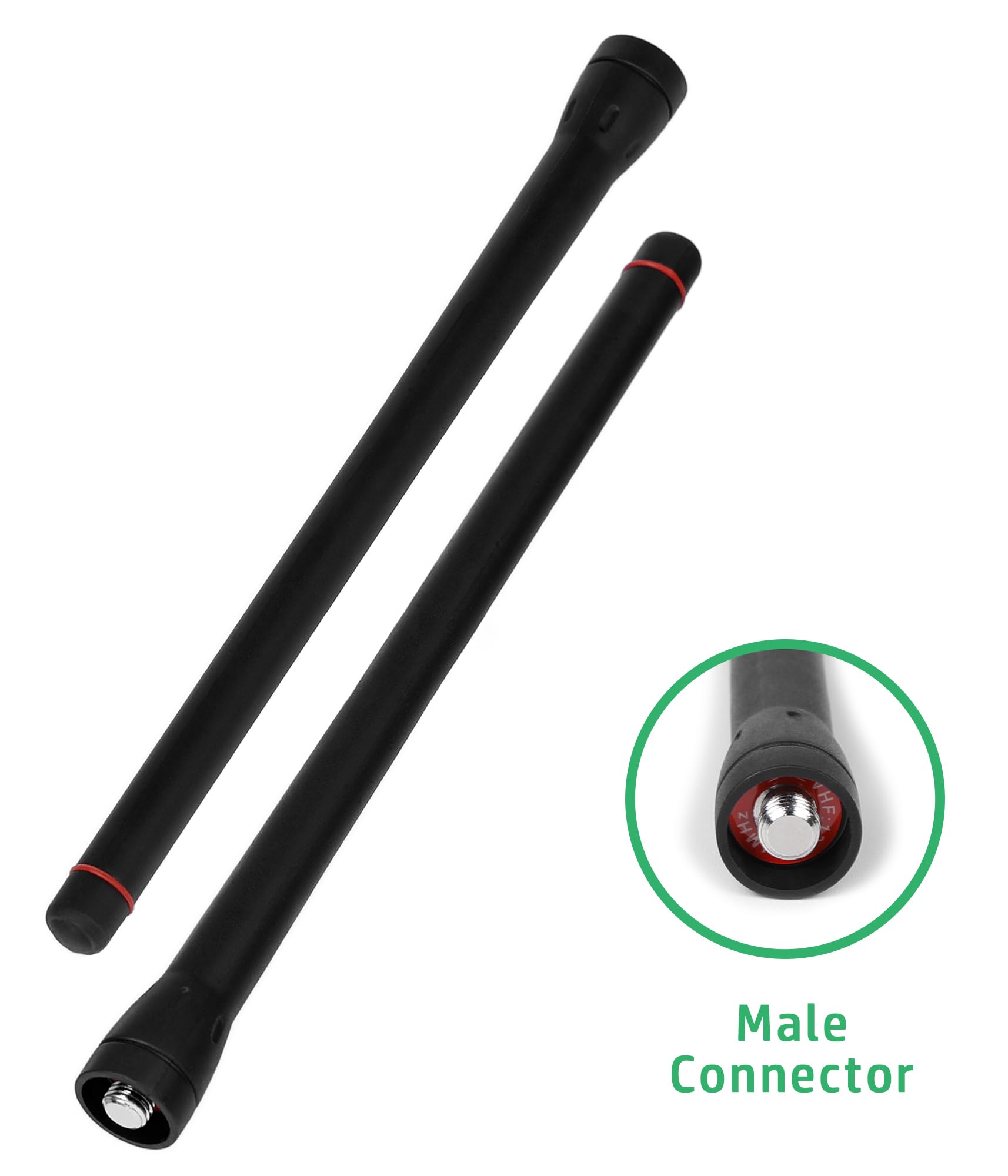 Antenna Whip VHF 136-174MHz per Icom IC-M3A IC-M25 IC-M31 IC-M33 IC-M35 IC-M37 IC-M93EURO IC-F1000/F2000 Walkie Talkie 16,5 pollici