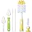 CAREBABYMORE Baby Bottle Brush with One Base Hidden Nylon Nipple Cleaner, 2 Pcs Sponge Nipple Brushes, 2 Pcs Straw Brushes, Bottle Brush with Nipple Cleaner and Suction Cup (Yellow)