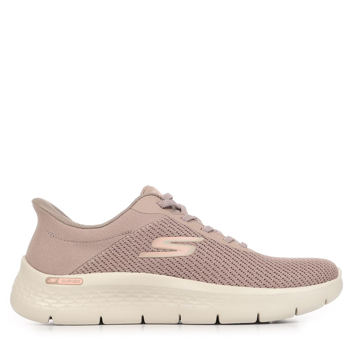 Skechers Women's Go Walk Flex Carla Slip-On Sneakers, Taupe Textile/Trim, 3.5 UK