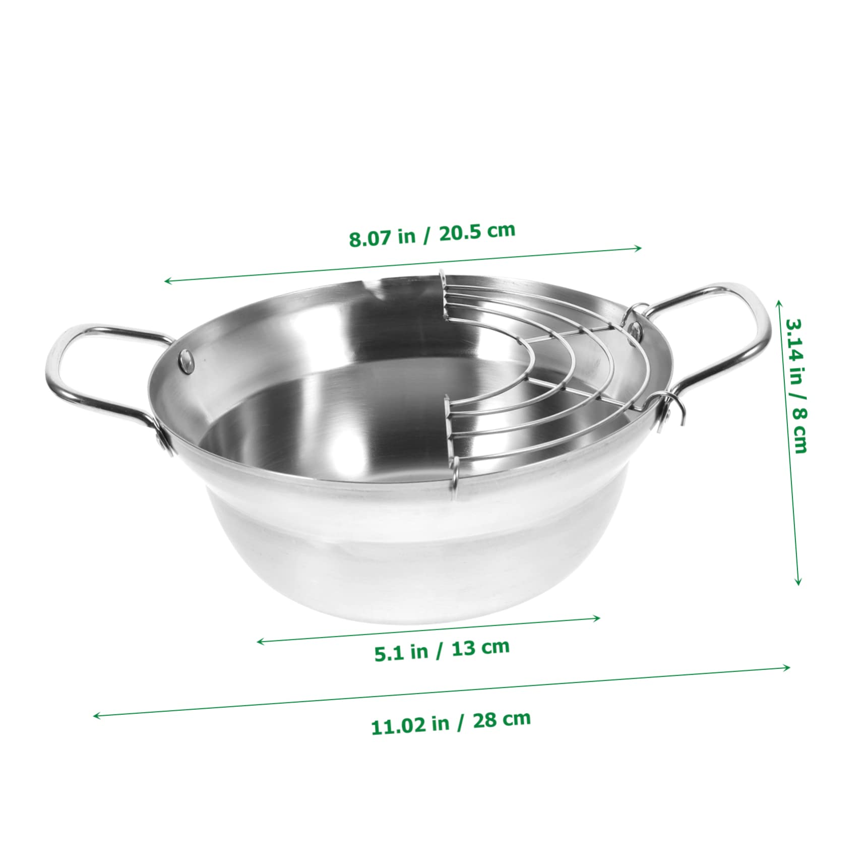 GRIRIW Mini Induction Cooker Fryer Japanese Frying Pan Non-stick Small Deep Fryer Pot Drainable Filter