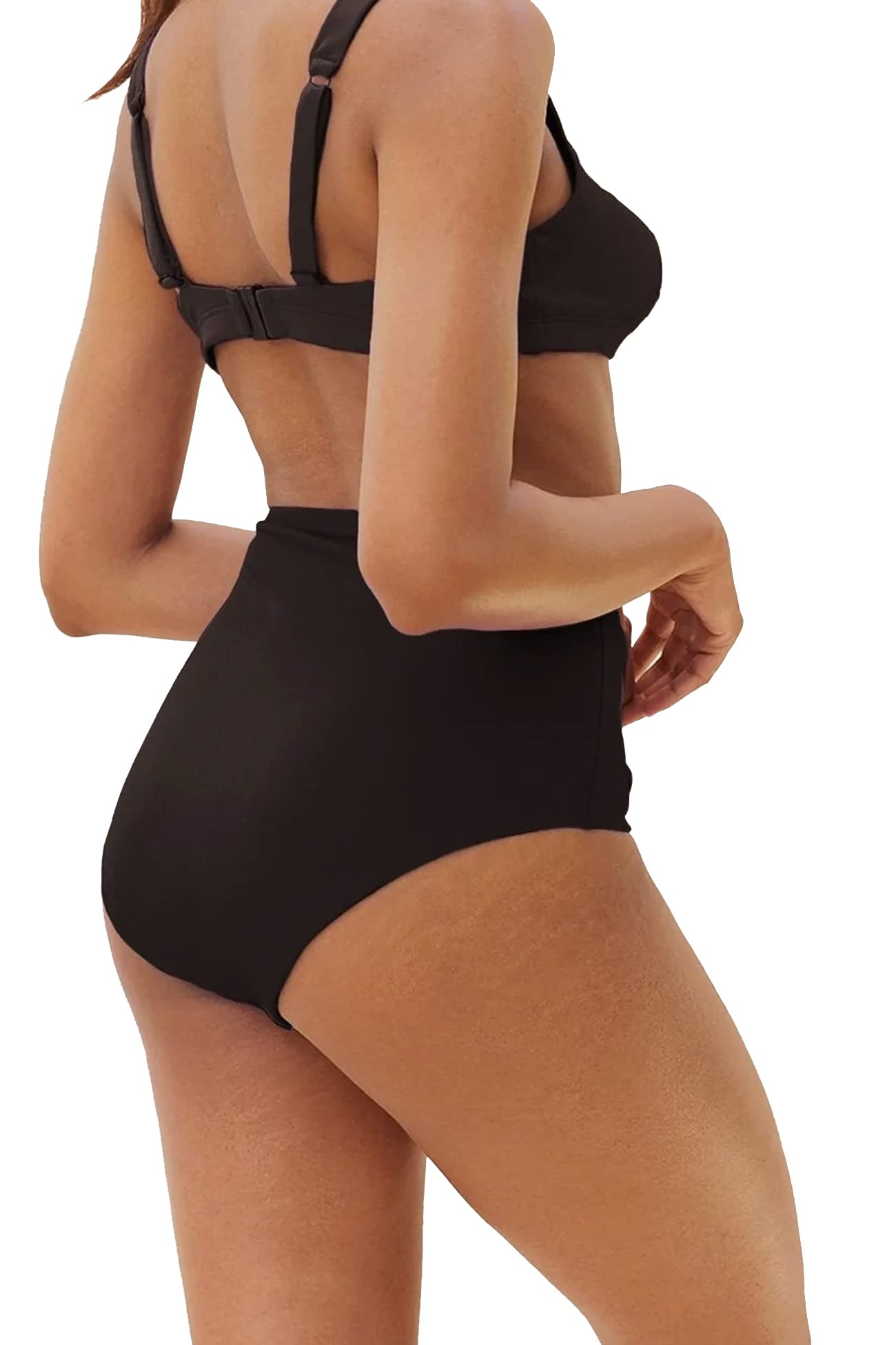Blooming - Bragas de traje de baño menstrual de cintura alta - Bragas de reglas especiales Baño Flux - Ligero a Medio - Oeko-Tex - Modelo Clara Bain - Negro