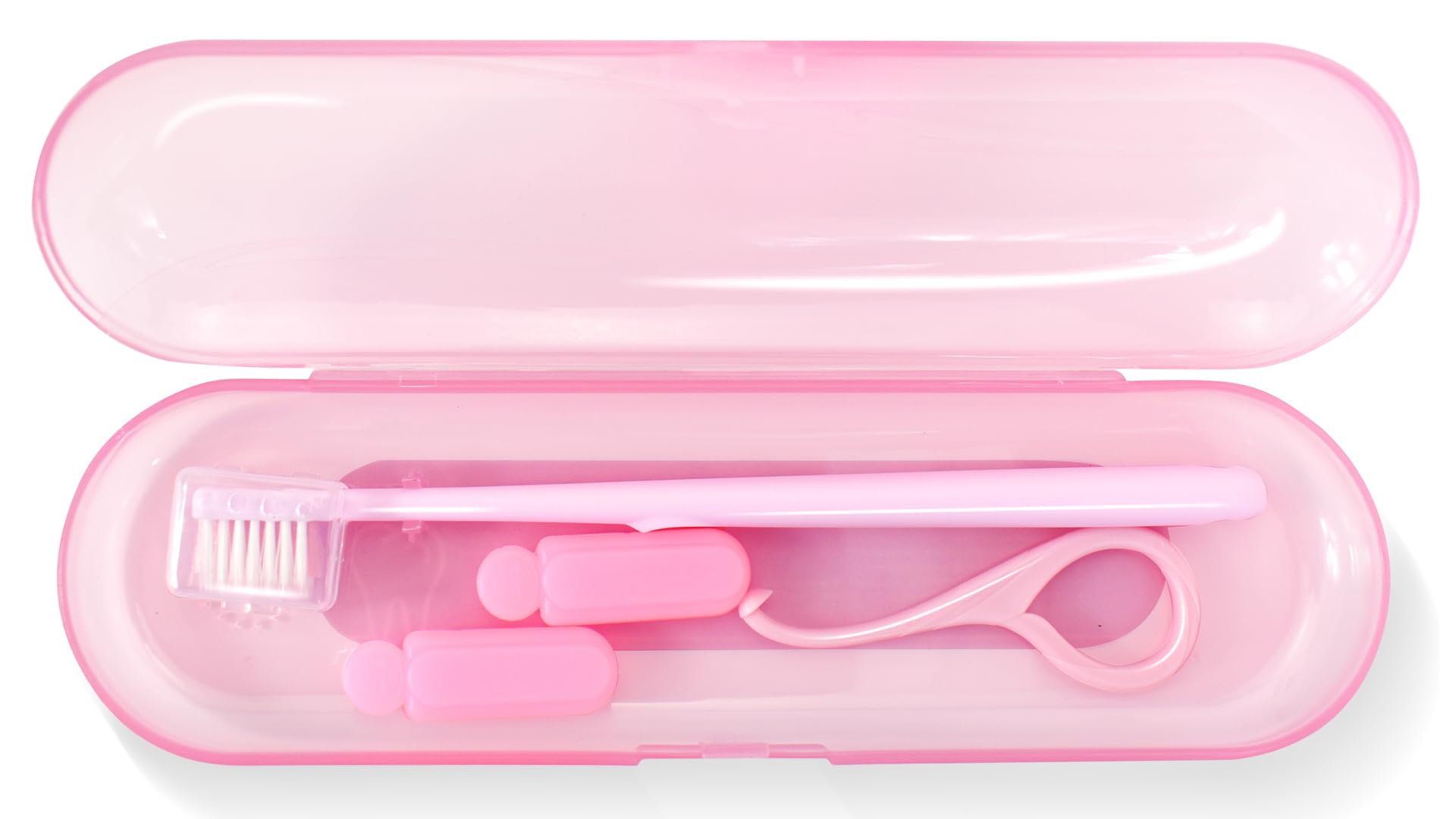 CHAOMI Orthodontic Travel Care Kit – Features Orthodontic Toothbrush, Removal Tool, 2 Ortho Chewies, Transparent Carrying Case Compatible with Invisalign, Dental Care Kit for Daily Travel Use,Pink-picture-27