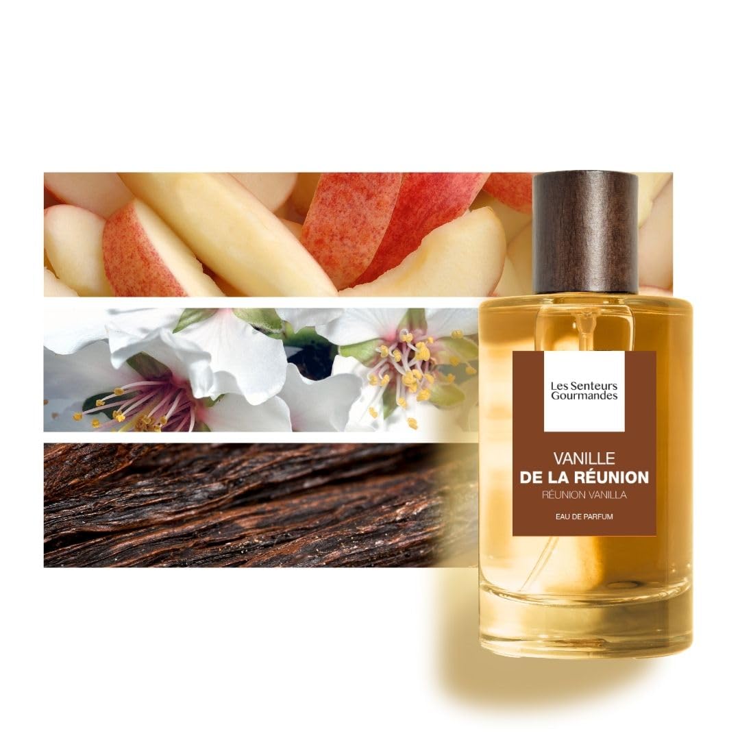 Les Senteurs Gourmandes - Cofanetto Vaniglia della Reunion - Eau de Parfum Femme 100 ml e Vaporizzatore de sac - Note Bergamotto Fiore di Mandorla e Vaniglia - 86% di origine naturale - Made in France