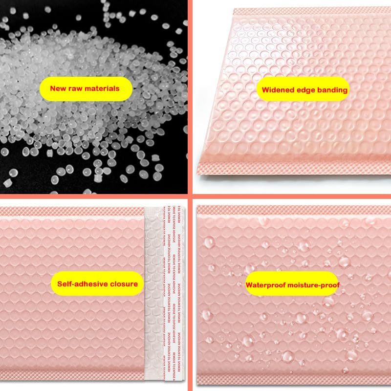 Koperty bąbelkowe Poly Mailers, Koperty bąbelkowe foliowe 50 szt., wielokolorowe, różne rozmiary(Black-50pcs,15 * 20cm)