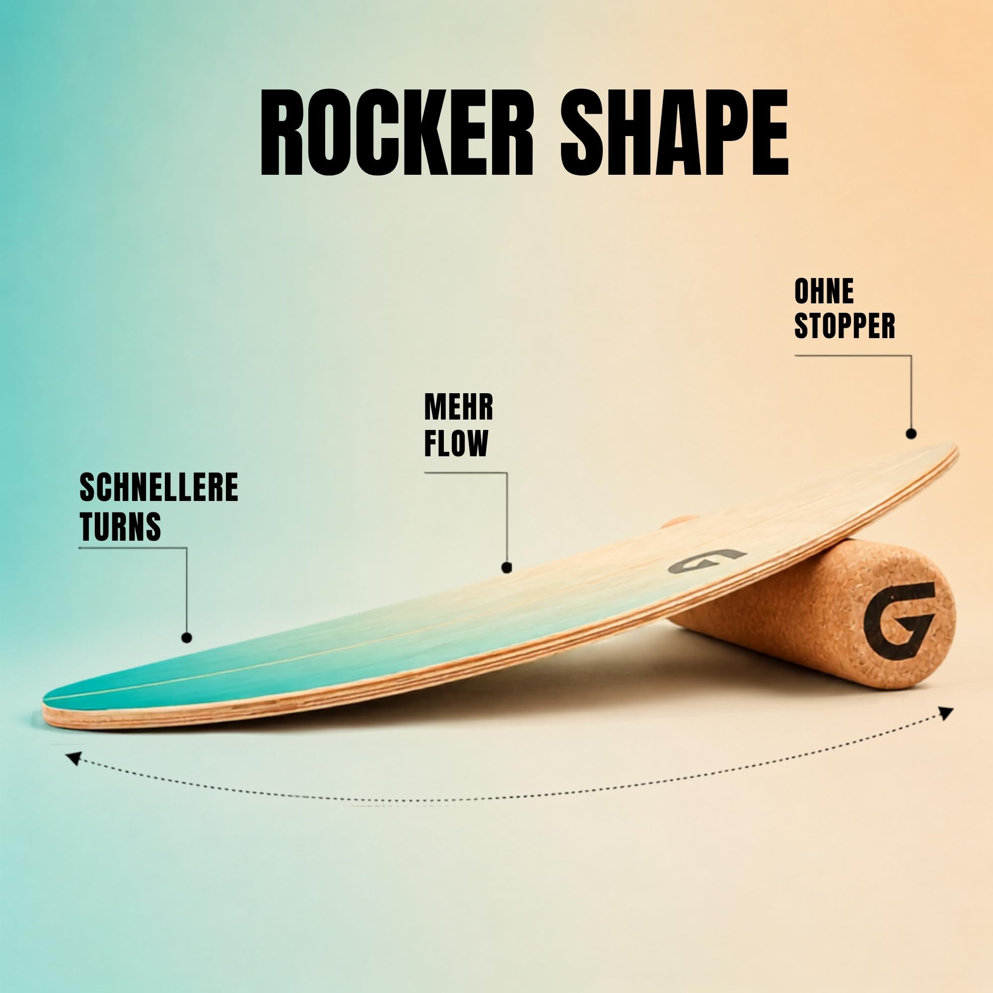 Glory Boards® Balance Board – Handmade - 100% Birkenholz - Inklusive Korkrolle - Optimal für Gleichgewichts- & Krafttraining, Für Einsteiger & Fortgeschrittene, Indoor & Outdoor – Erwachsene & Kinder