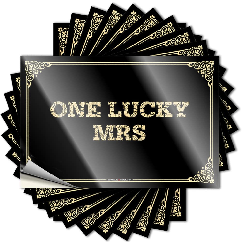One Lucky Mrs Helmet Cute - Rv Camping Accessories Bumper Self Adhesive Sticker(6X9CM)