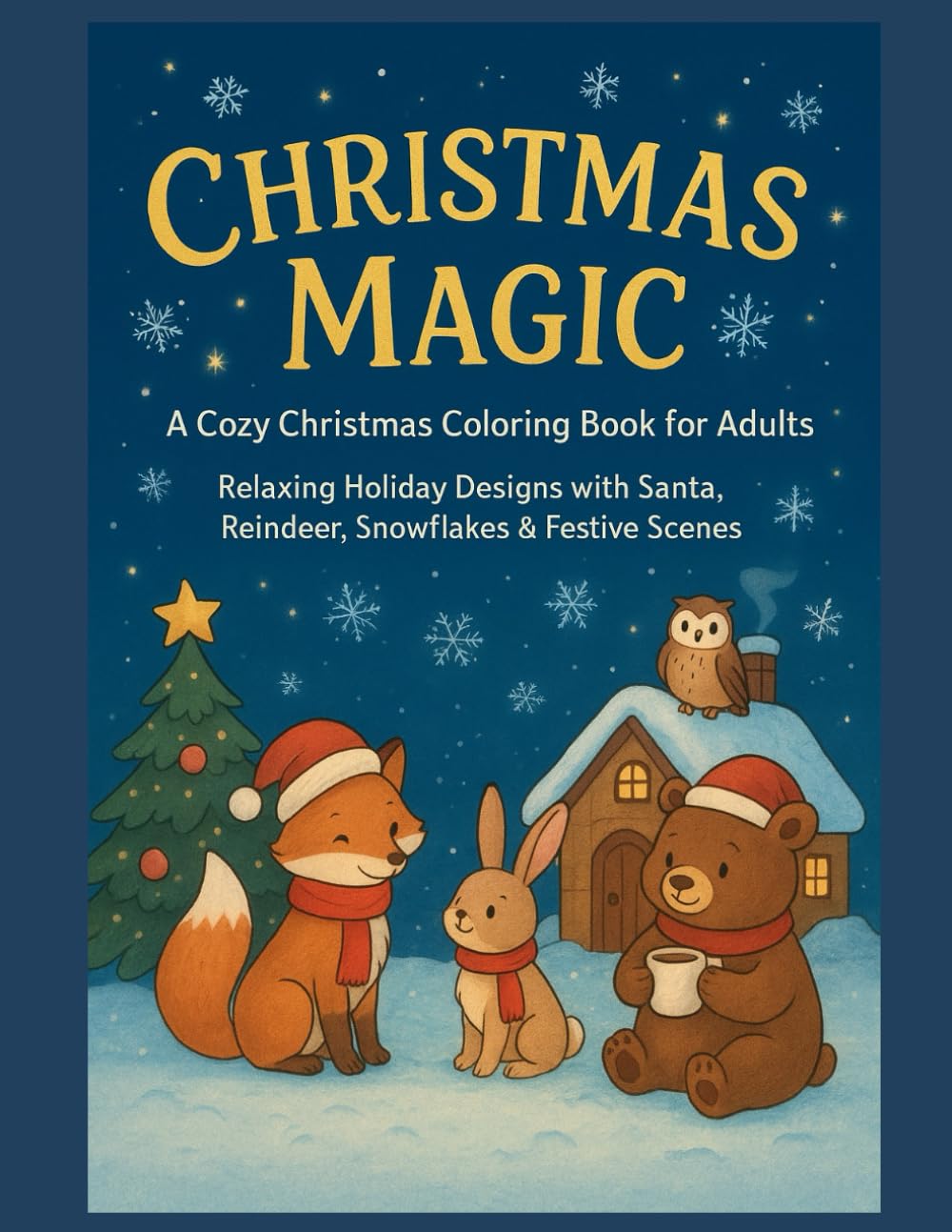 Christmas Magic: A Cozy Christmas Coloring Book for Adults