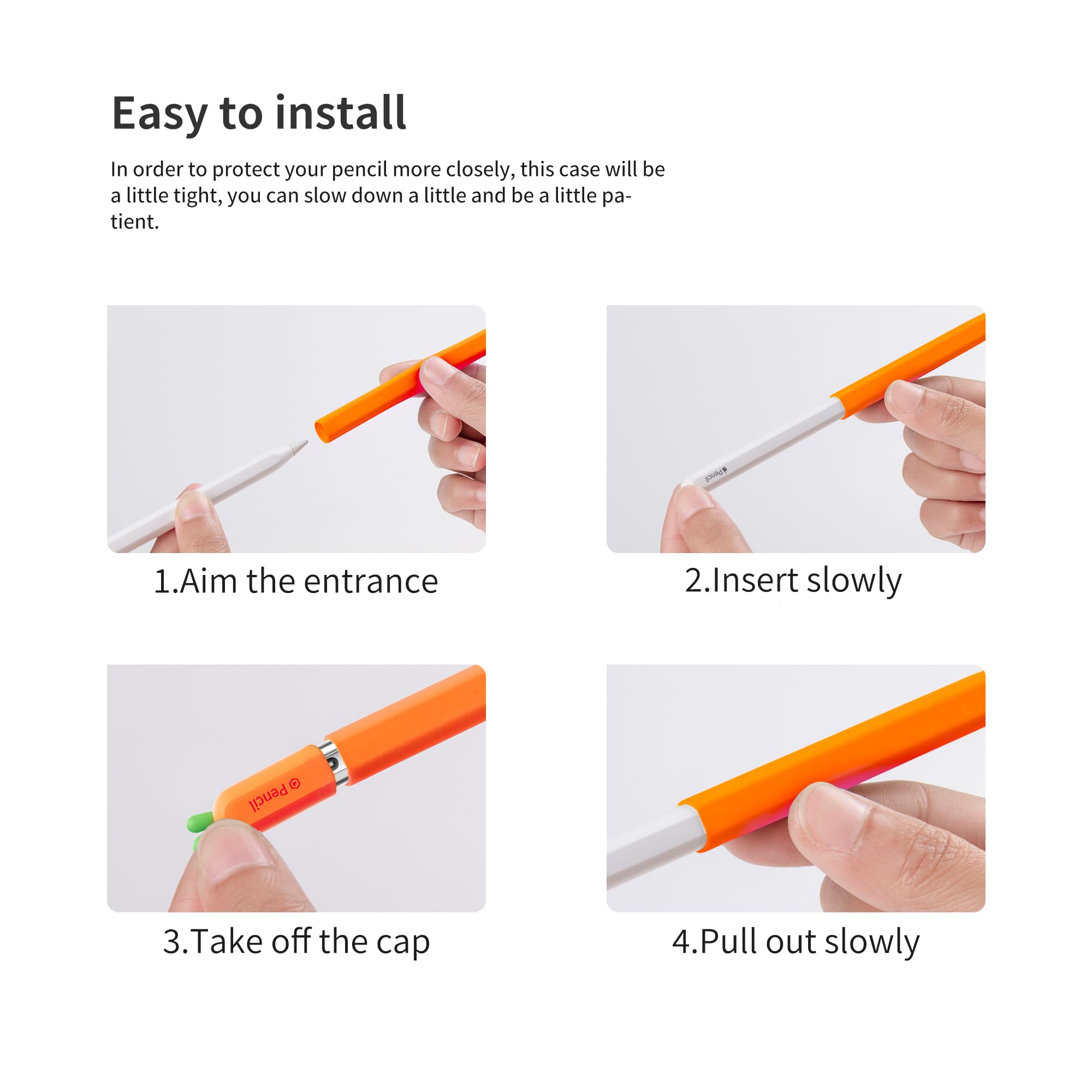 ELETIUO Apple Pencil (USB-C) ile Uyumlu Silikon Kılıf, Kapak
