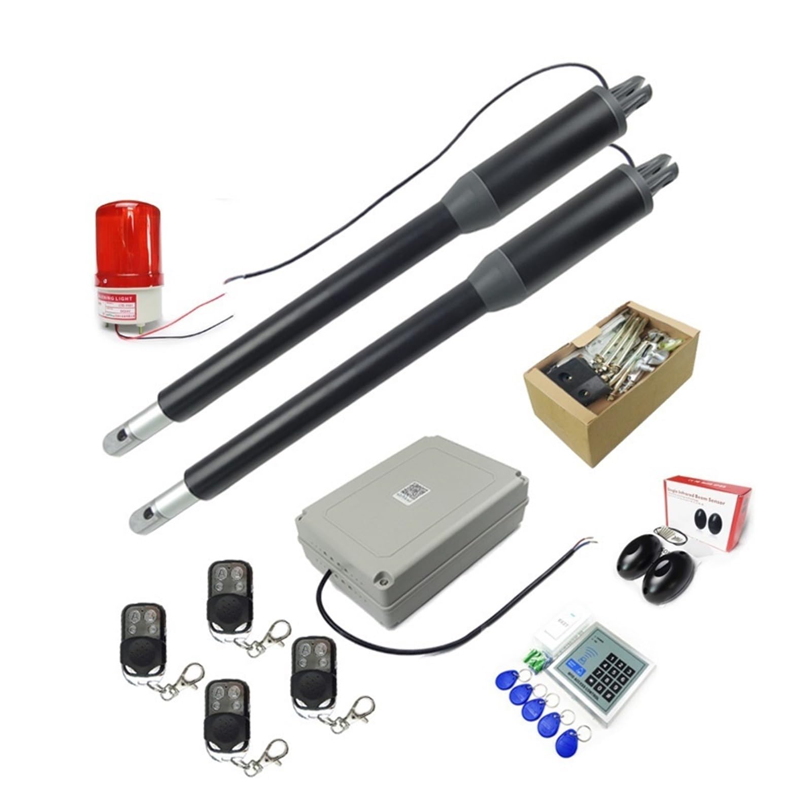 Automatic Gate Opener, 200 Kgs Solar Engine Motor System Automatic Door AC220V/AC110V Swing Gate Driver Actuator Suit Gates Opener(KIT9)