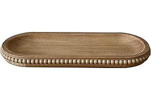 Rustic Beaded Decorative Tray for Living Room