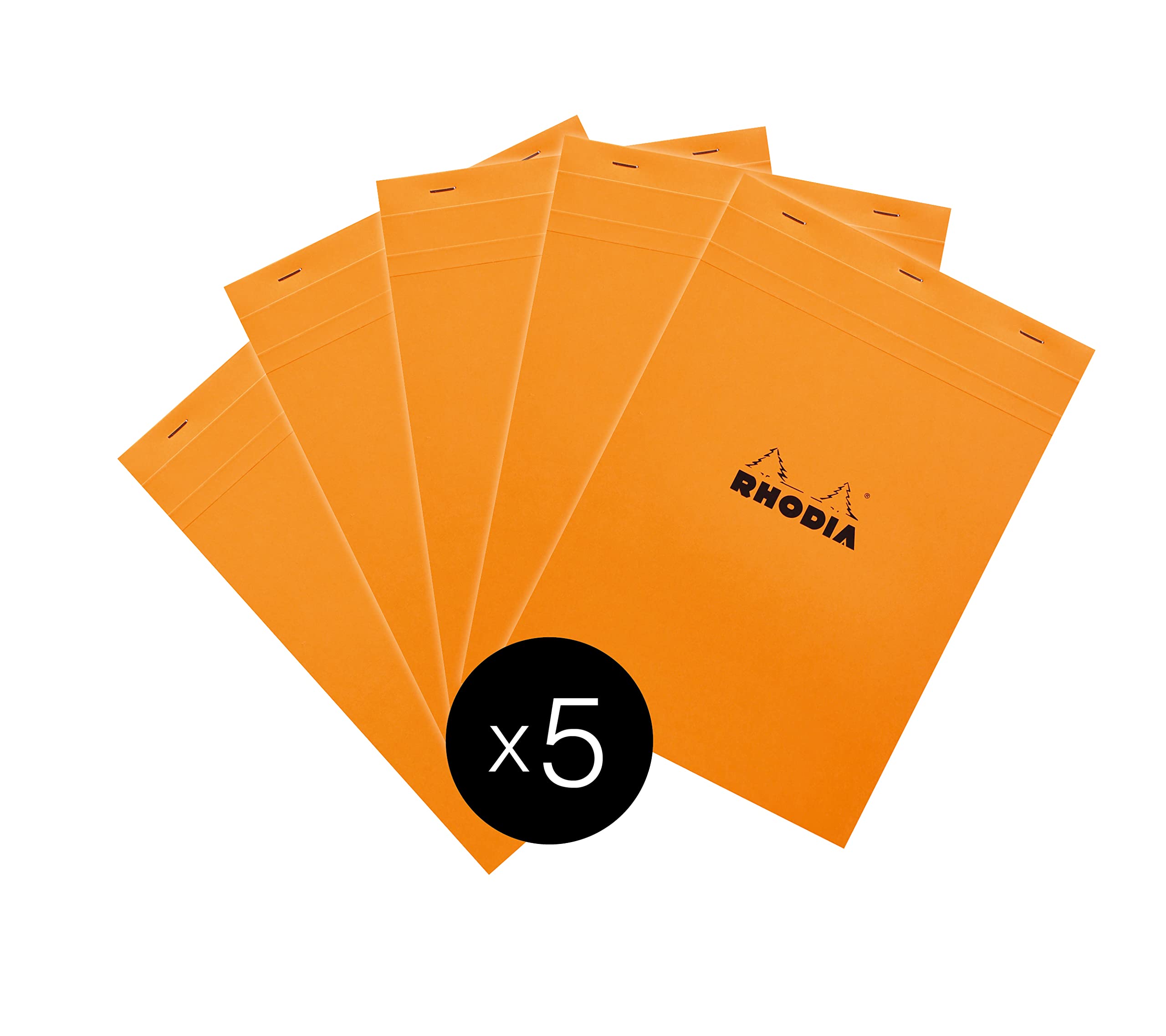 RHODIA 18000C – Bloc de notas A4 – 80 hojas desmontables – Papel Clairefontaine liso blanco 80 g/m – Cubierta de tarjeta revestida suave, resistente e impermeable – Basics