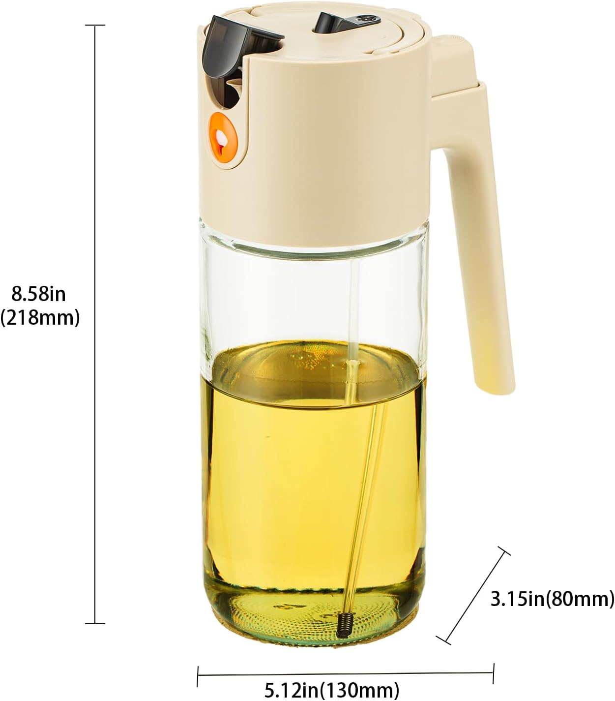 Large Advanced Olive Oil Sprayer for Cooking,2 in 1 Oil Dispenser for Kitchen Gadgets,600ml/20oz Oil Spray Bottle for Kitchen,Air Fryer,Salad,BBQ Refillable Oil SprayBottle with Fine Mist