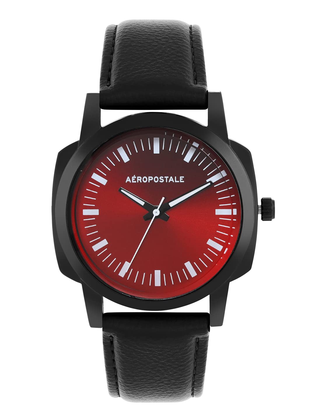 AEROPOSTALE Classic Men’s Analog Quartz Wrist Watch, Metal Alloy Black case, Red Dial with White Hand, Faux PU Leather Classic Black Wrist Band flip Buckle Water Resistant 3.0 ATM (B0B3D61BZD) Amazon Price History, Amazon Price Tracker
