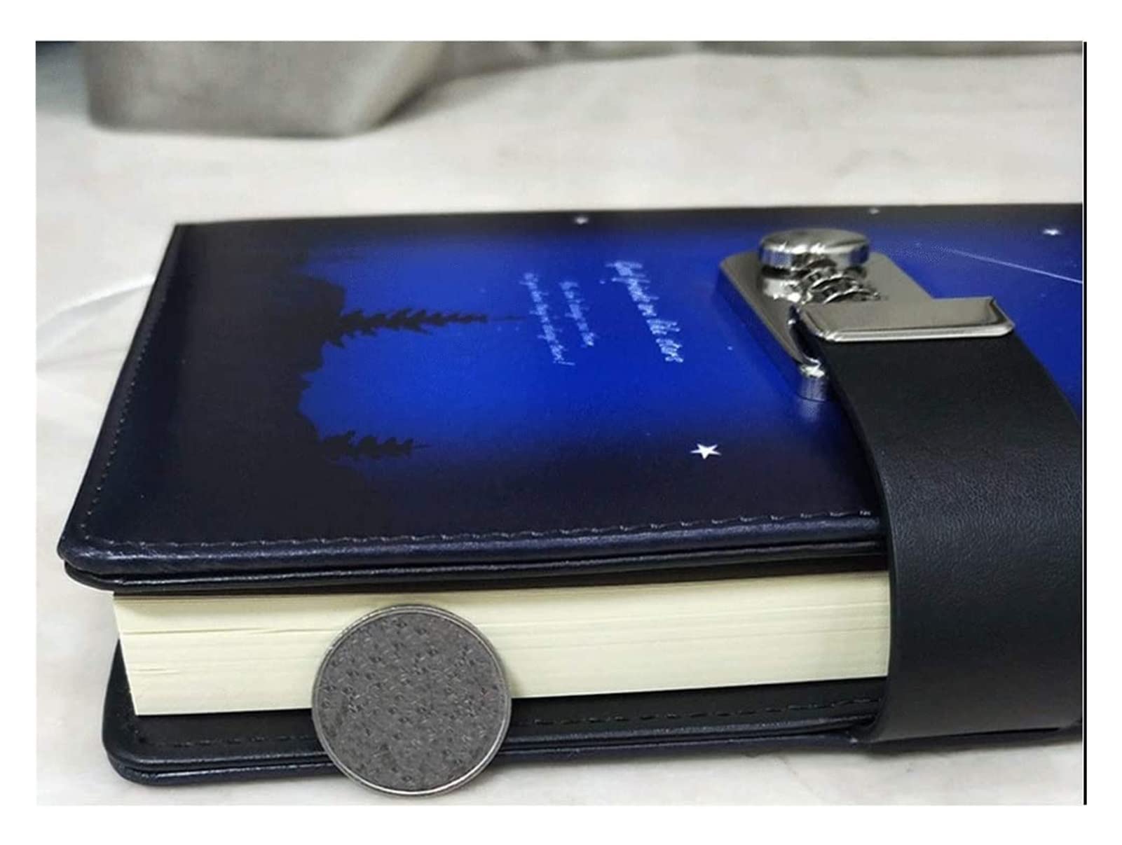carnet, Bloc-notes en cuir PU avec serrure, carnet épais mot de passe(A)