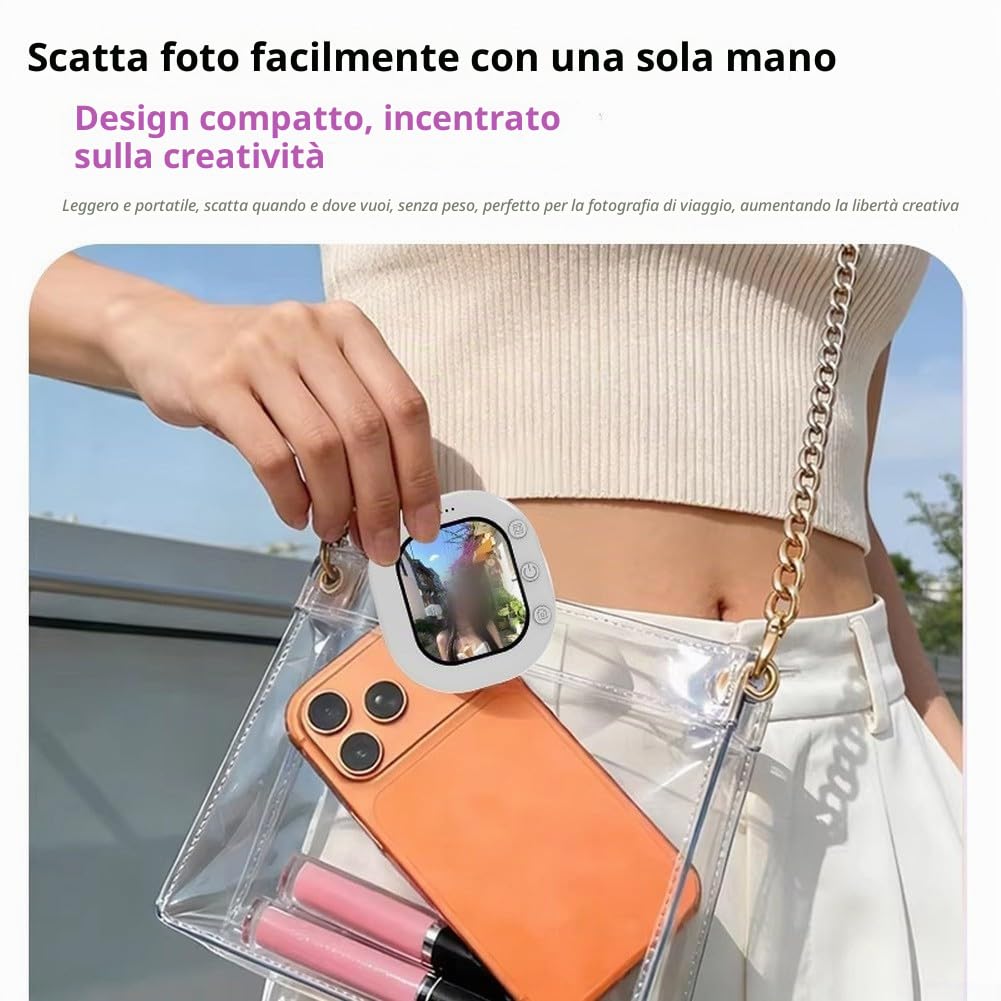 Vlog Selfie Monitor Schermo Per IPhone/Android, 4K Wireless Vlog Selfie Screen, Display Ad Alta Luminosità, Retro Magnetico Per Live Streaming