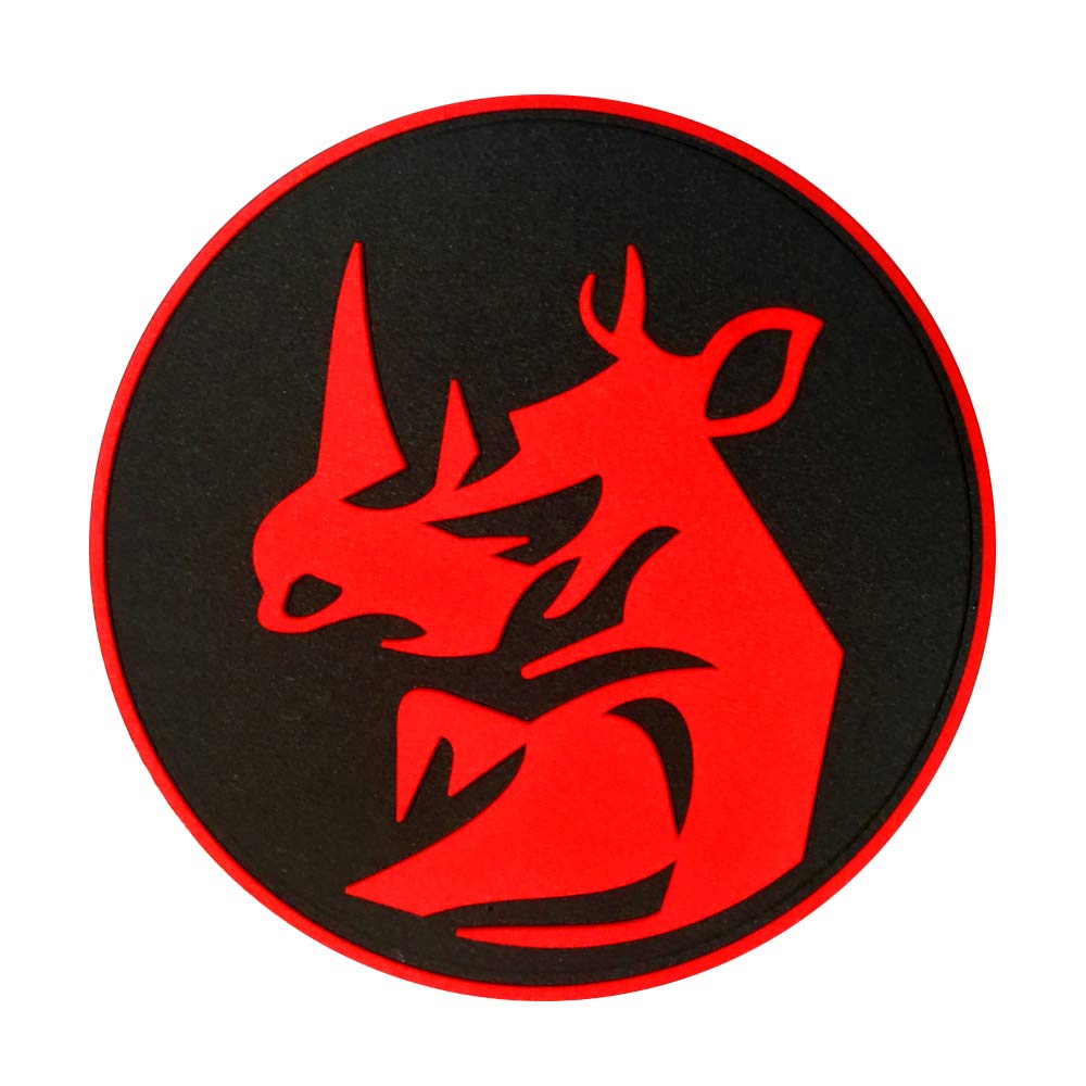 Morton Home Rhino Head Tactical Military Morale ISAF Army MILSPEC 3D PVC Patch (red)