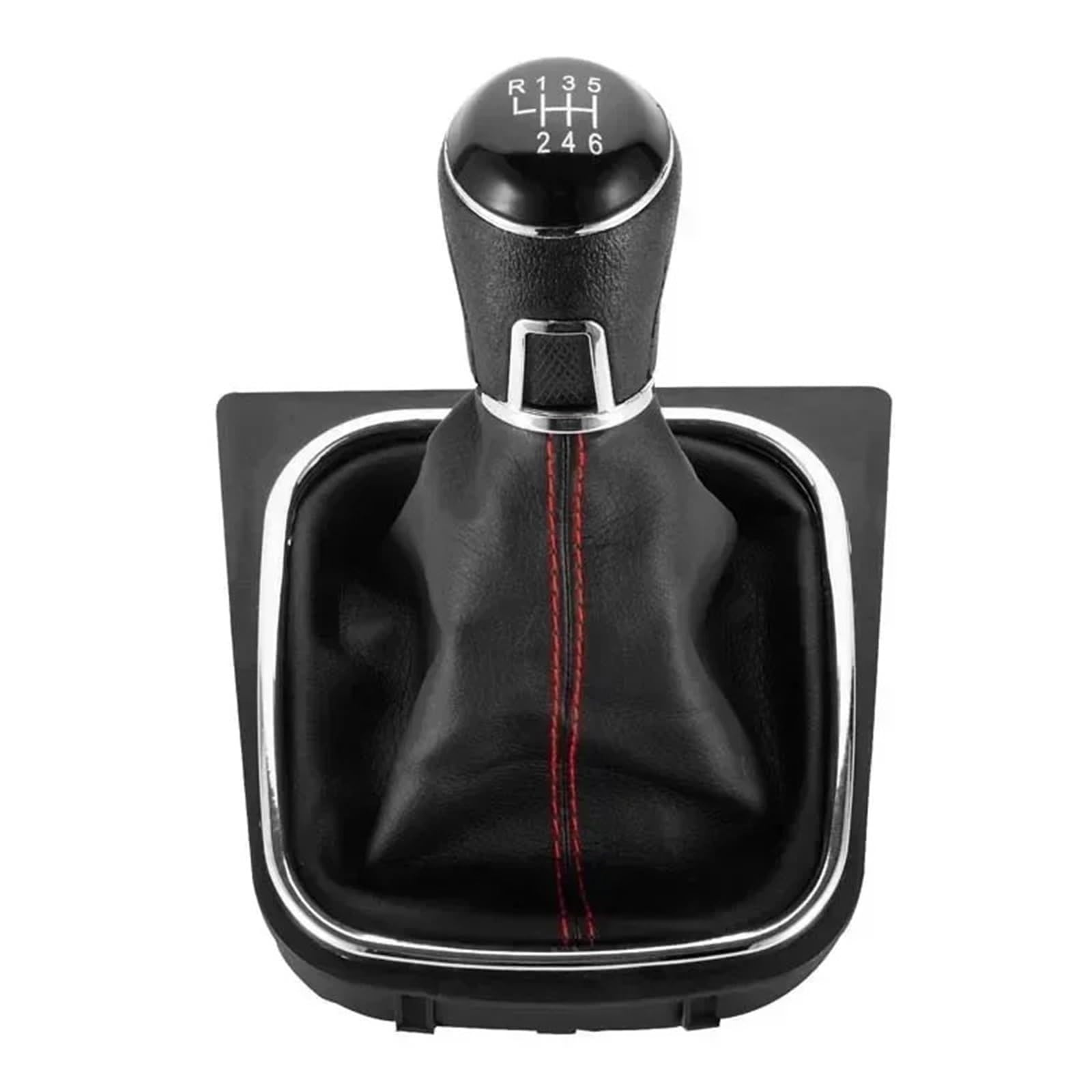 MWBDSZJQVX Gear Shift Knob for VW for Golf 5/6 Speed Gear Shift Knob Lever Boot Gaitor Black Leather Set(6 Speed)