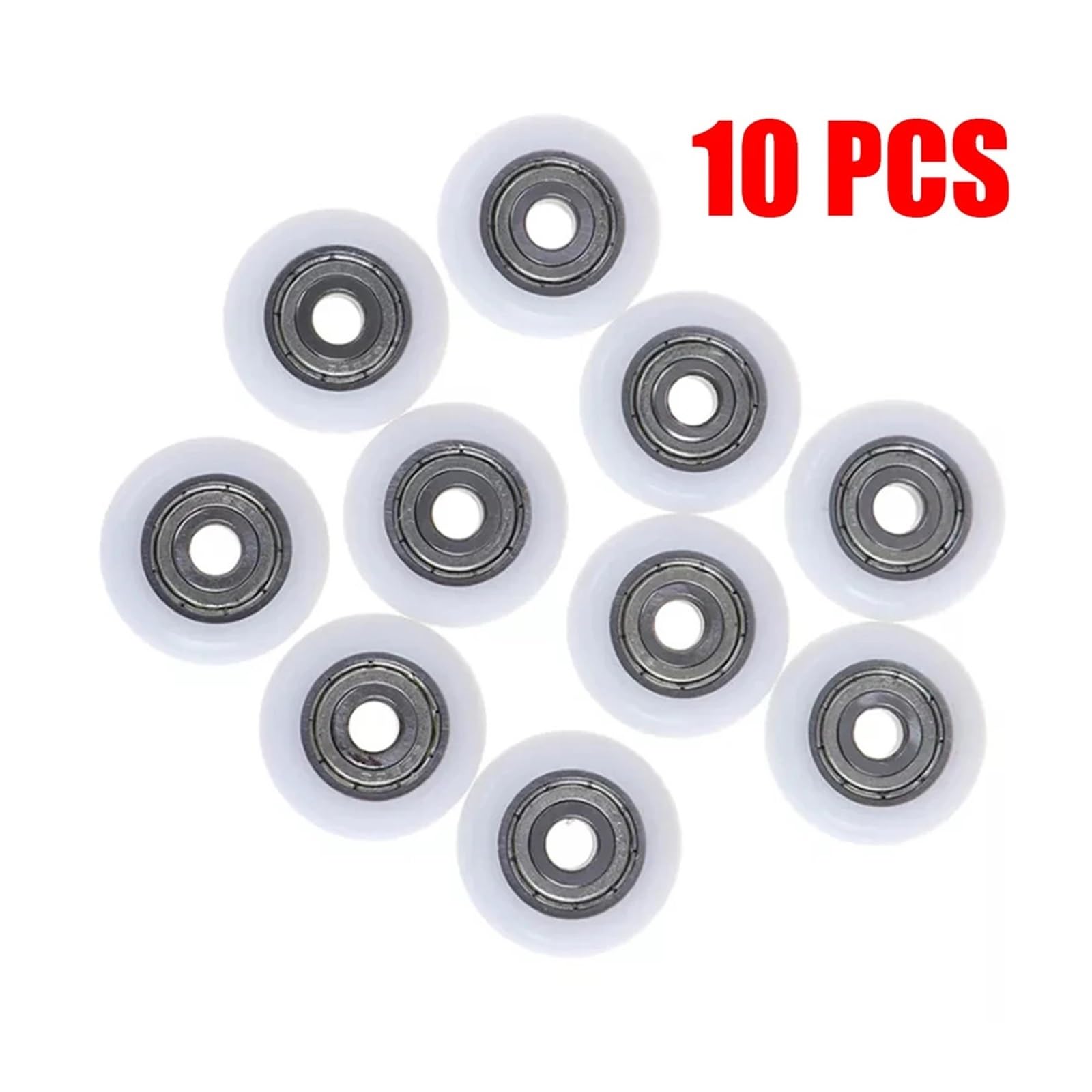 10 ruedas de repuesto for mampara de ducha, color blanco, diámetro de 19-25 mm, for mamparas de ducha domésticas.(23mm)