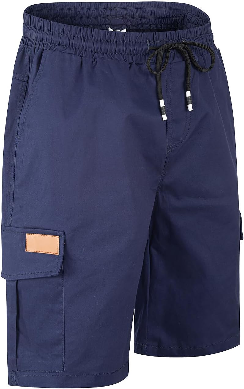 Mens Casual Twill Cargo Shorts Cotton Drawstring Classic Cargo Stretch Short with 6 Pockets - Image 2