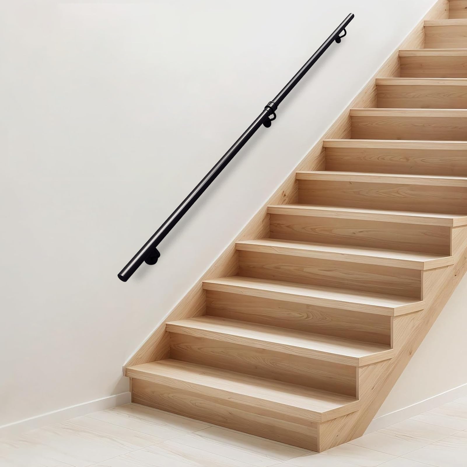 Rampe d'escalier intérieure pour sécuriser vos marches avec une poignée murale antidérapante