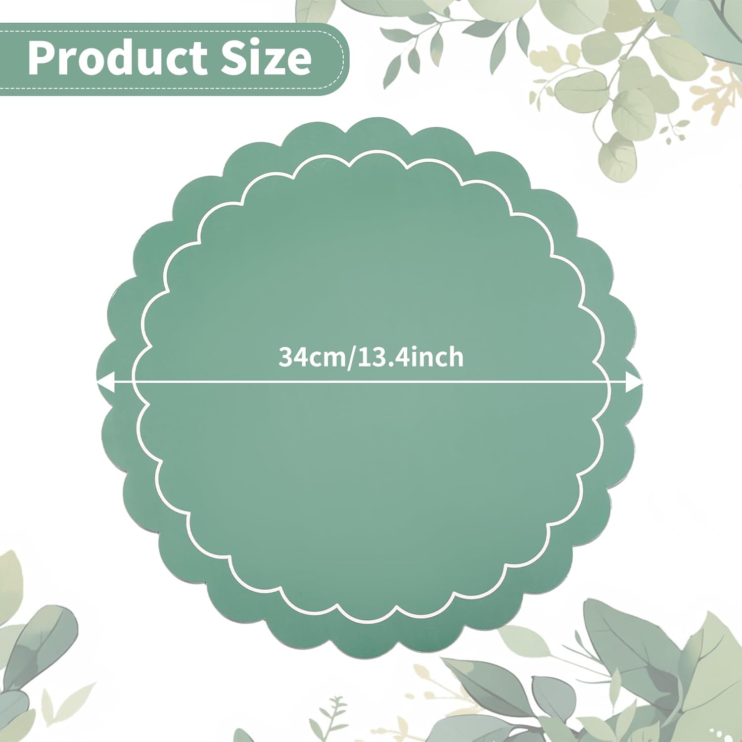 60Pcs 120Pcs Scalloped Round Paper Placemats, Disposable Table Place Mats for Wedding, Party, Baby Shower, Banquet