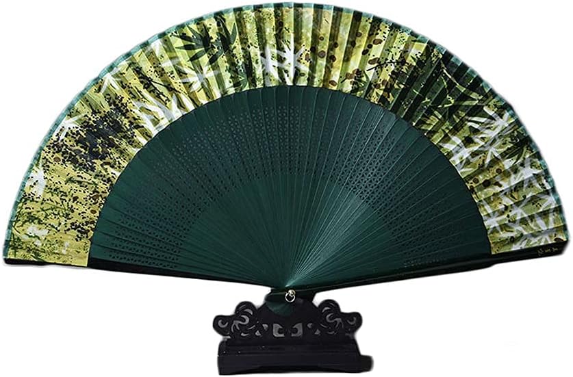 Folding Fan Handheld Silk Folding Fan Bamboo Chinese Decorative Folding Fan for Wedding Dance Decoration Party Gift (Color : A) (E)