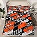 Parure de lit de sport avec housse de couette pour lit double Motif jeux de balles 3D Orange Noir Pour garçons filles enfants adolescents Jeux de compétition