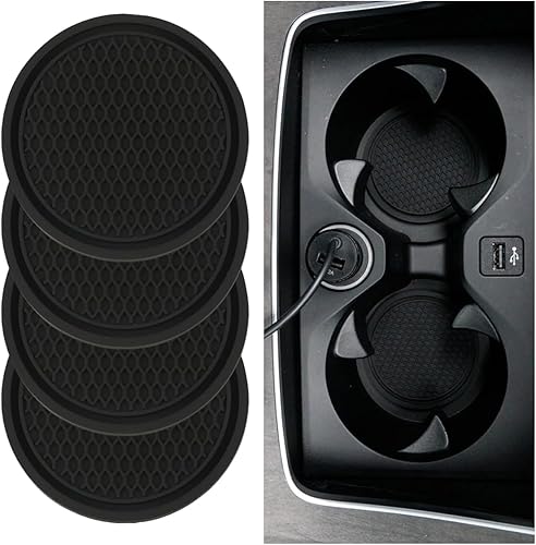 4 piezas posavasos para portavasos de automóvil, 2.7 pulgadas posavasos de panal de abeja antideslizante para automóvil, posavasos de auto integrado