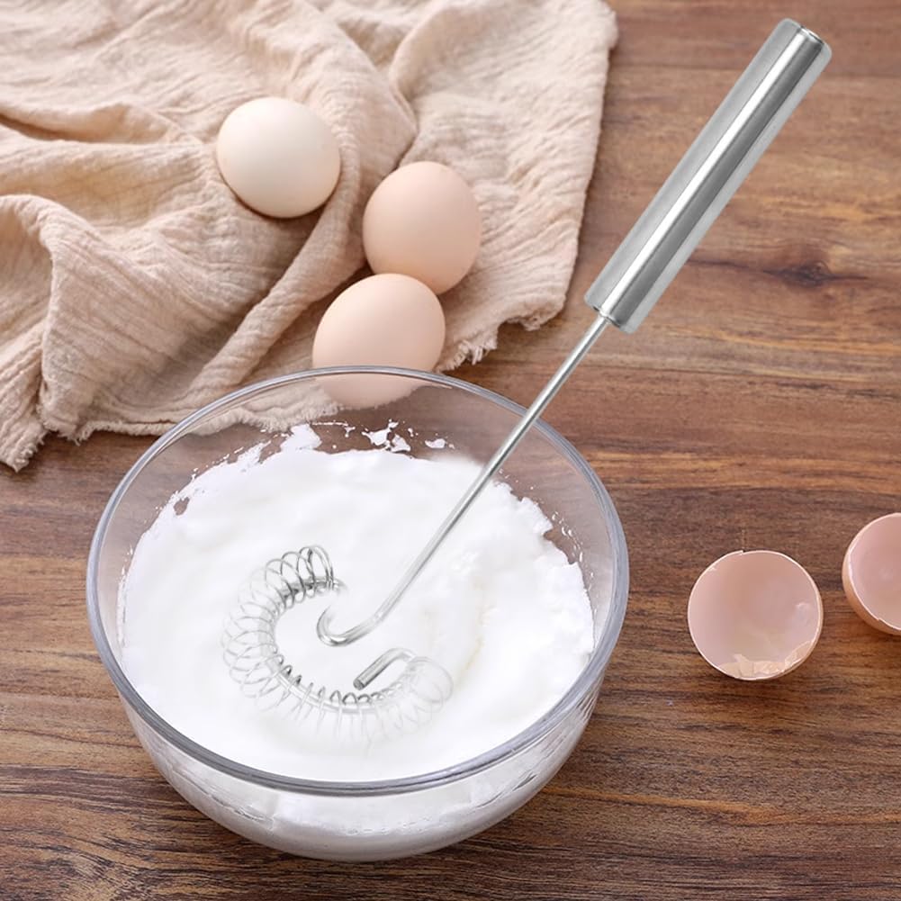 2‑Pack Spring Coil Whisk, 9.84 Inch Stainless‑Steel Spiral Egg Beater