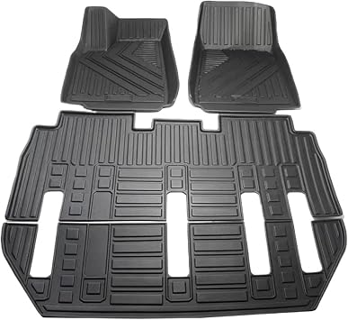 Auto Car Floor Mats All-Weather TPE Foot Mats Pad Tray Mat Interior Accessories Compatible with Tesla Model X 2016-2023for 7-SEAT AUTO