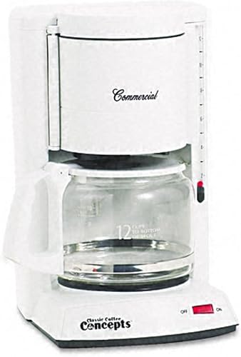 Cafetera de goteo automática comercial de 12 tazas, color blanco (CCECC120)