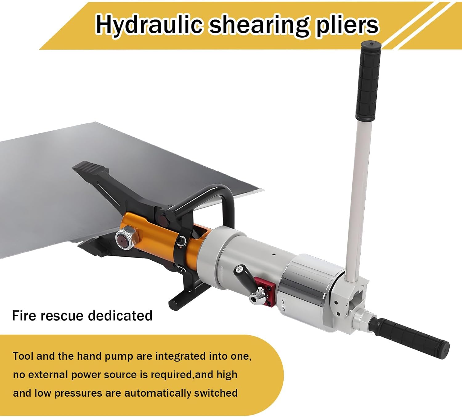 Hydraulic Expansion Pliers,360° Rotatable Universal Cutting and Expanding Tool,18T Shearing & 5.5T Spreading Force,Max Opening 160mm/6.3In