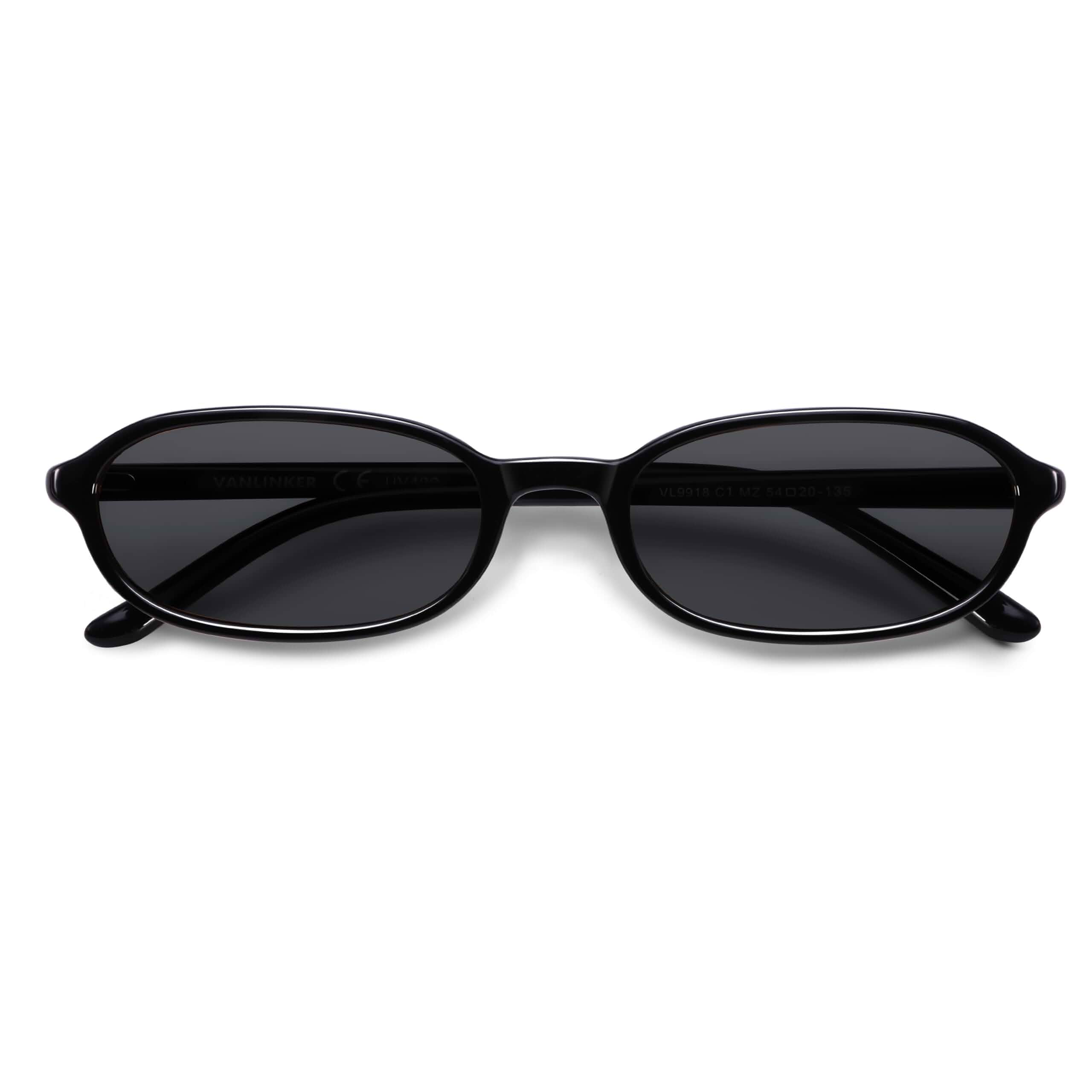 VANLINKER Trendy 90s Slim Thin Rectangle Sunglasses for Women Men VL9918 Retro Small Vintage Cute Shades for Everyday Outfits
