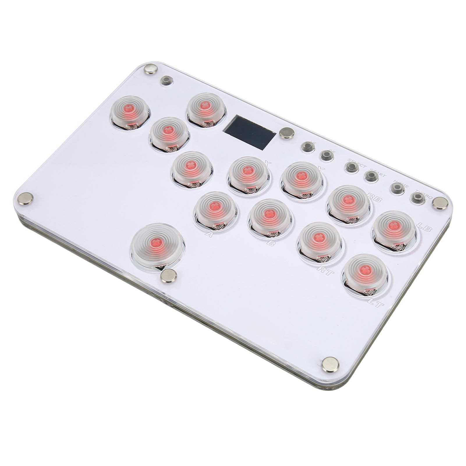 FAUOSWUK Controller Fighting Stick con Luce LED RGB per Un'esperienza di Gioco Migliorata per PC Bianco