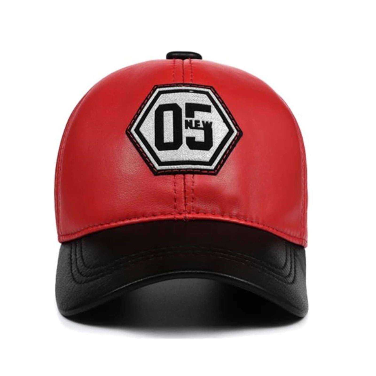Genuine Leather Baseball Cap Men Women Blue Black Patchwork Male Female Winter Dad