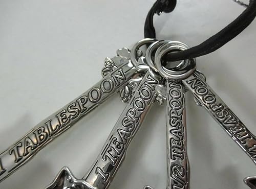 Miniatura 4 de Ganz Family Of Cats - Cucharas medidoras de aleación de zinc pulidas en tono plateado, juego de 4 piezas