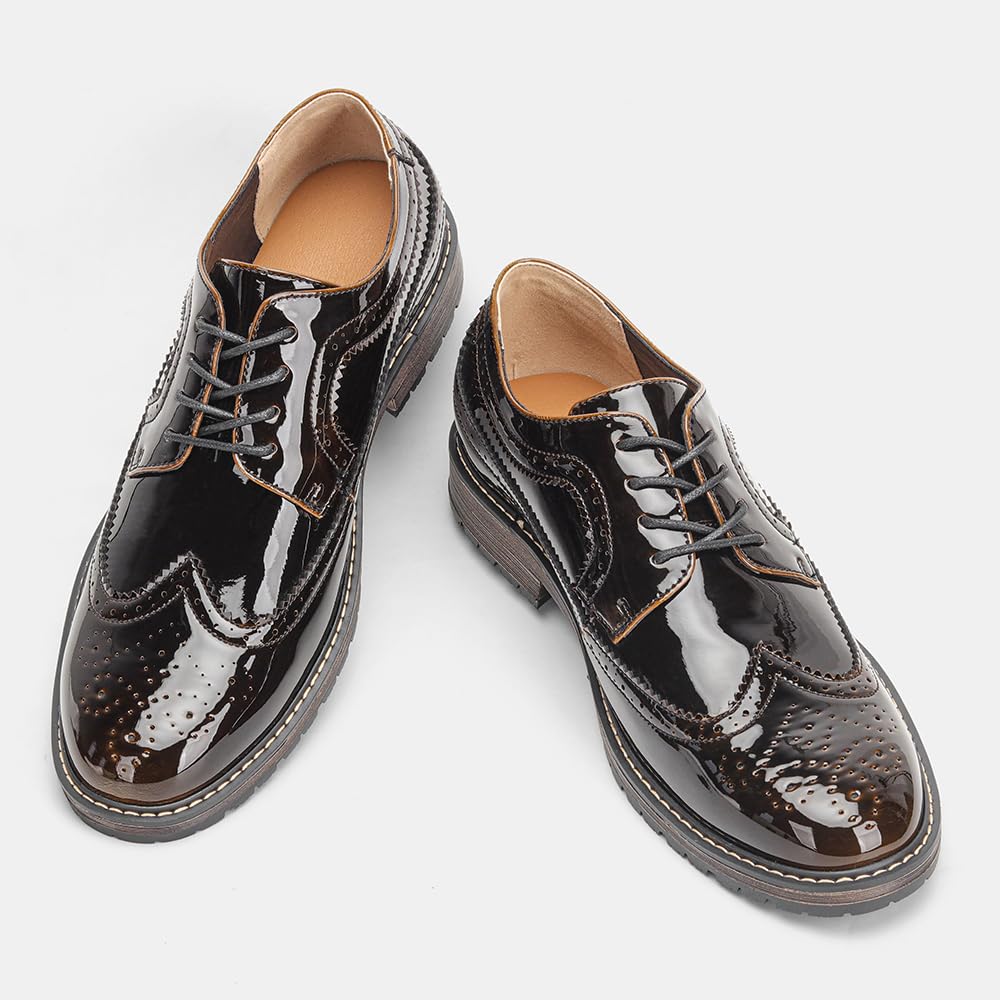 Harssidanzar Herren Classic Brogue Oxford elastische Formalschuhe KM310EU
