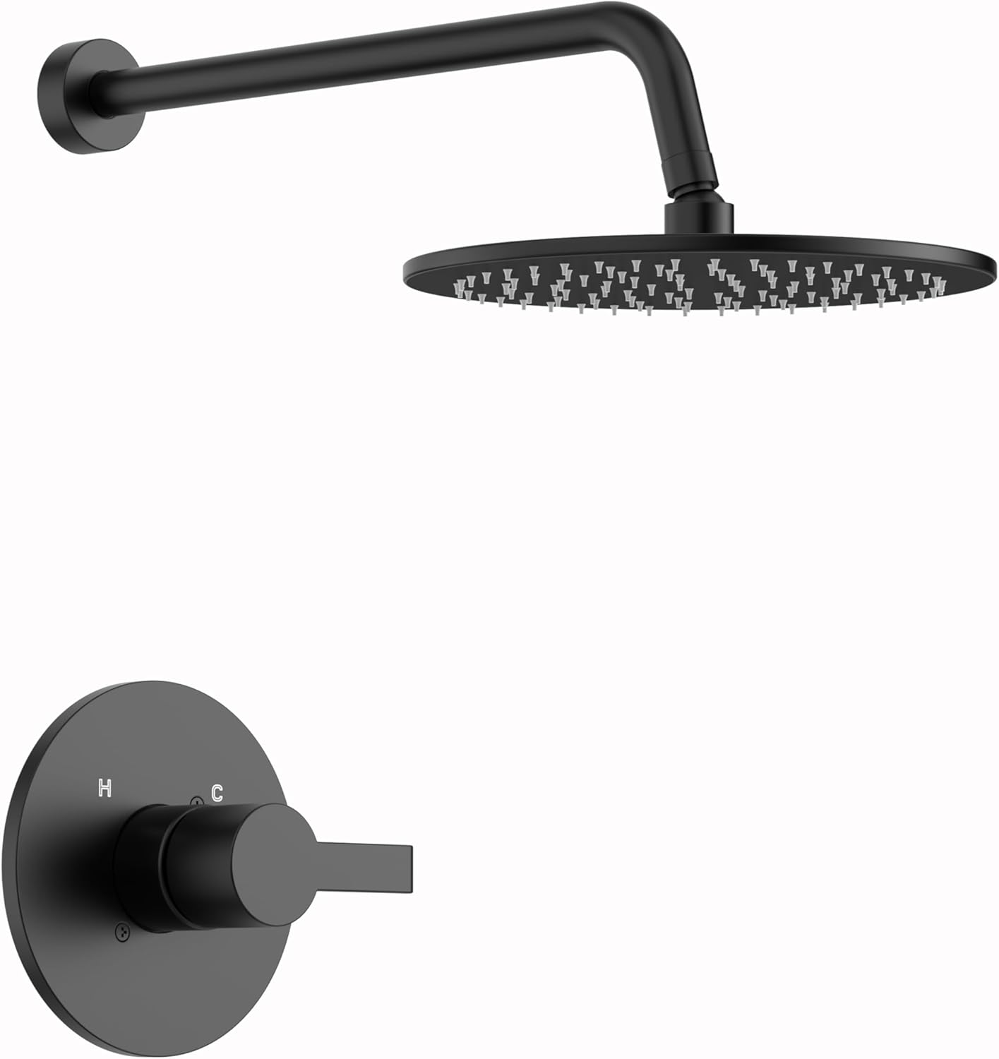 Replacement for Delta 13/14 Series Shower Trim Kit, Compatible with Delta R10000 Shower Faucet Set, Black Shower Head and Handle Set, Matte Black (Cartridge and Valve Not Included)