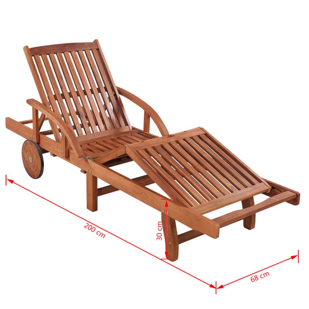 Tumbona para balcón, playa, jardín, tumbona de madera, tumbona de madera ajustable en 5 posiciones, ideal como tumbona de relajación para balcón, jardín, terraza, tumbonas