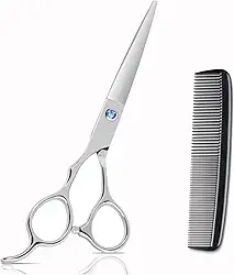 Tesoura de corte de cabelo canhoto, tesoura profissional afiada de 15 cm, tesoura de cabeleireiro para lista de cabelo, tesoura de cabelo de barbeiro canhoto