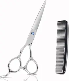 Tesoura de corte de cabelo canhoto, tesoura profissional afiada de 15 cm, tesoura de cabeleireiro para lista de cabelo, tesoura de cabelo de barbeiro canhoto