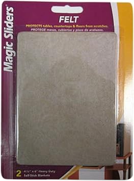 MAGIC SLIDERS LP 63040 Series Furniture Movers 4-1/2" x 6" Oatmeal Blanket Sliders 2 Pieces, Pack of 1 Heavy-Duty Reusable Sliders for Moving Furniture on Carpet, Hardwood & Tile Floors