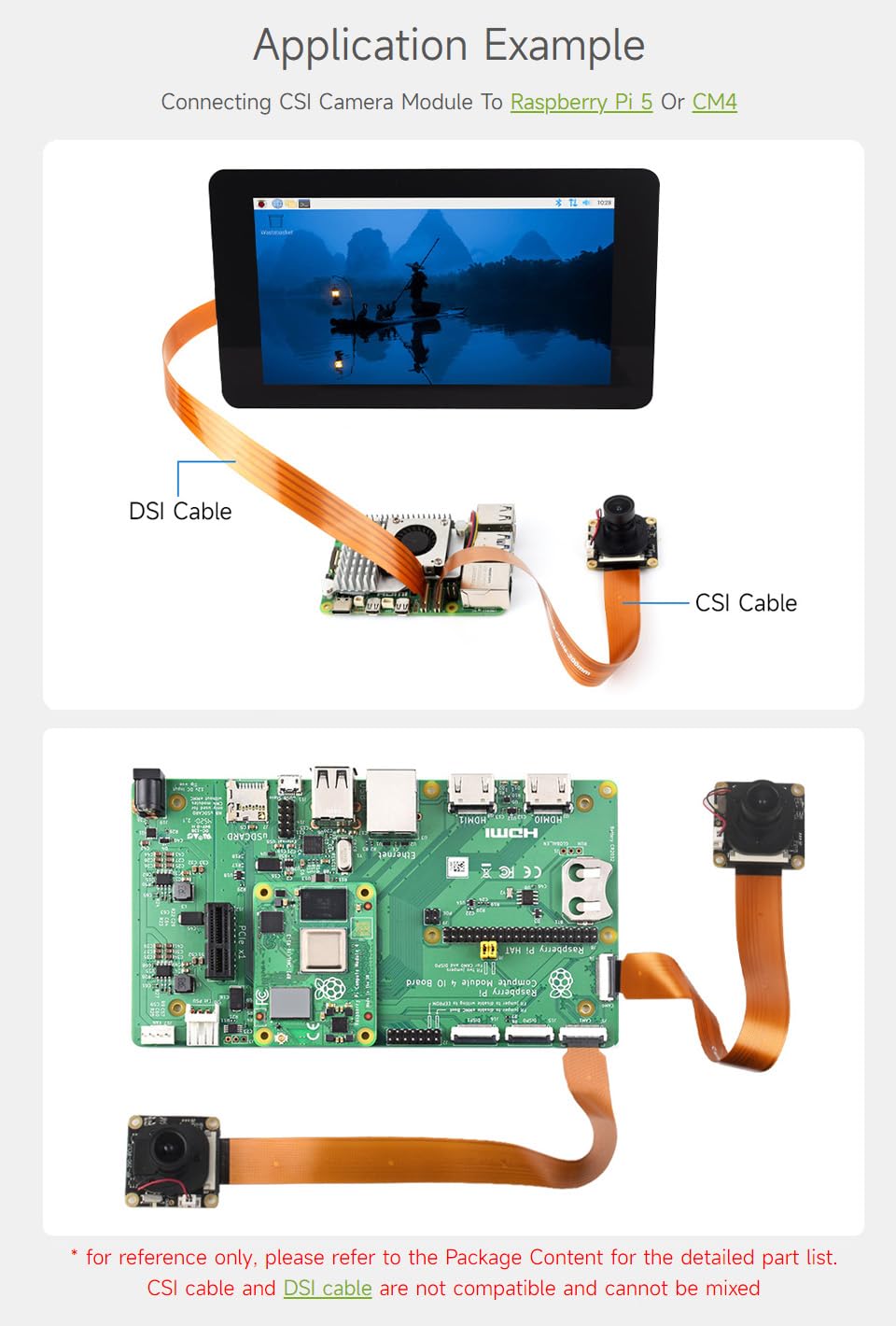 Waveshare CSI FPC Flexible Cable For Raspberry Pi 5, 300mm, 22Pin To 15Pin, Suitable For CSI Camera Modules