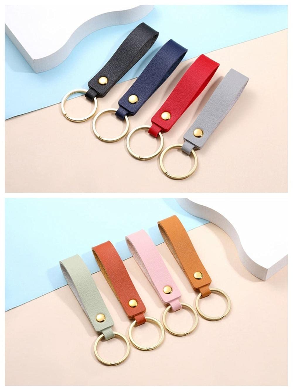 BATLAM Llavero Llavero Accesorios Llaveros Llavero de Cuero con botón Simple Llavero de Cuero Brillante Llavero de Coche Llavero (Marrón 15 cm)