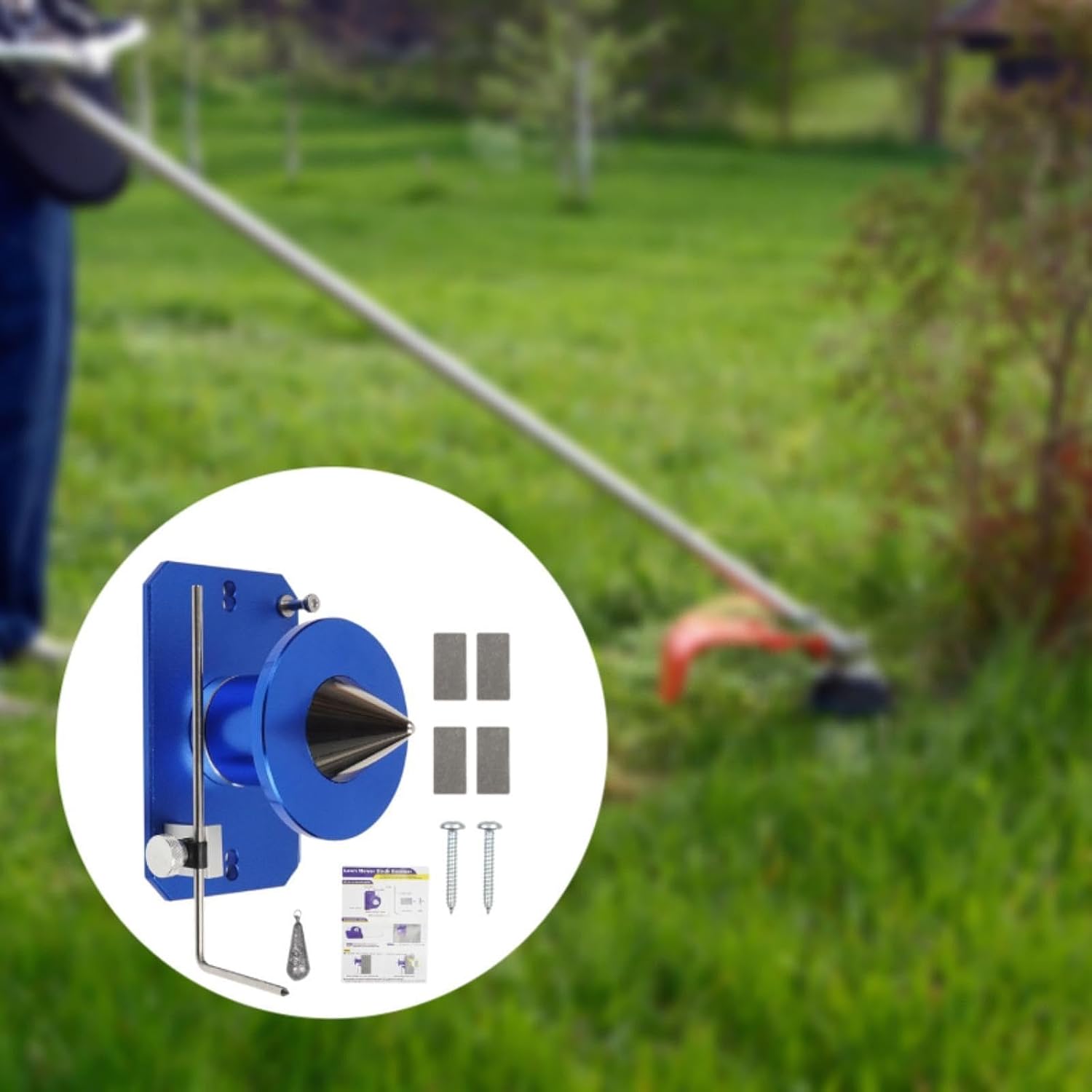 Wall Mounted Holder for Lawn Mower Blade Balancer 3.3x5.3x3.9inch, Blue