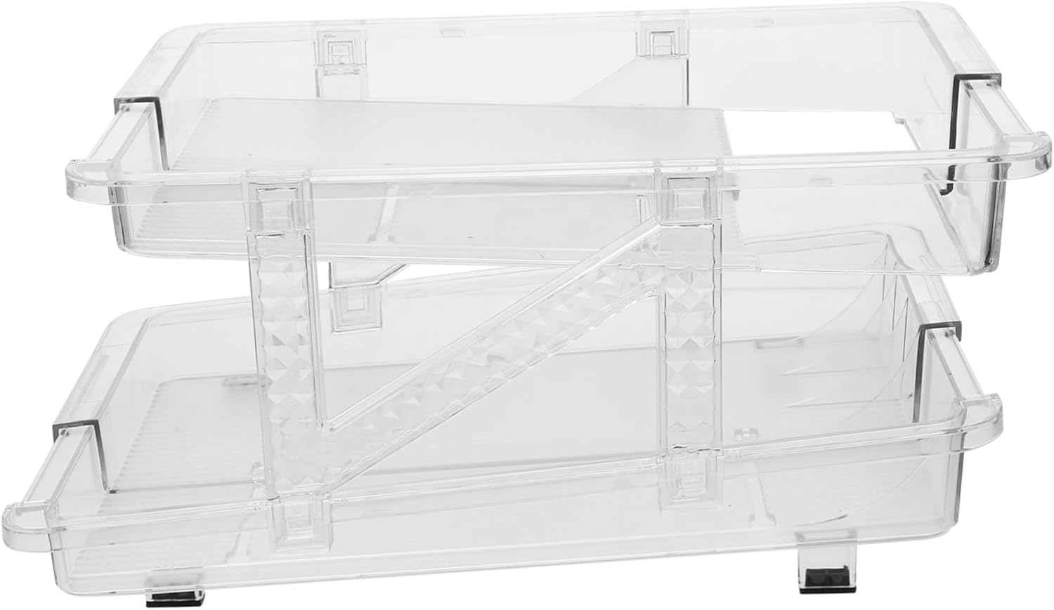 Refrigerator Soda Can Organizer Automatic Dispensing Transparent Dual Rolling Beverage Storage Bin for Efficient Fridge Organization for Home and Kitchen Use