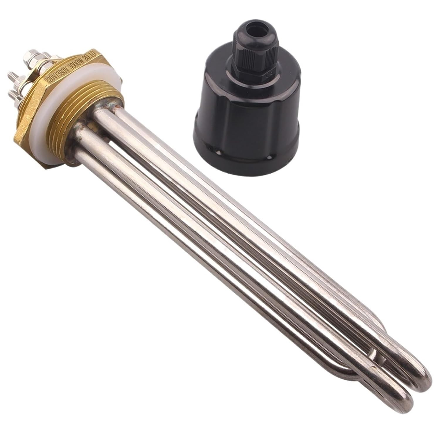 1pcs 220v/380V Immersion Water Heating Element SUS304 Electrical Brewery Heater DN32 DN40 Resistance 2KW/3KW/3750W/4.5KW/6KW(Heater only,6KW_DN32 42MM)