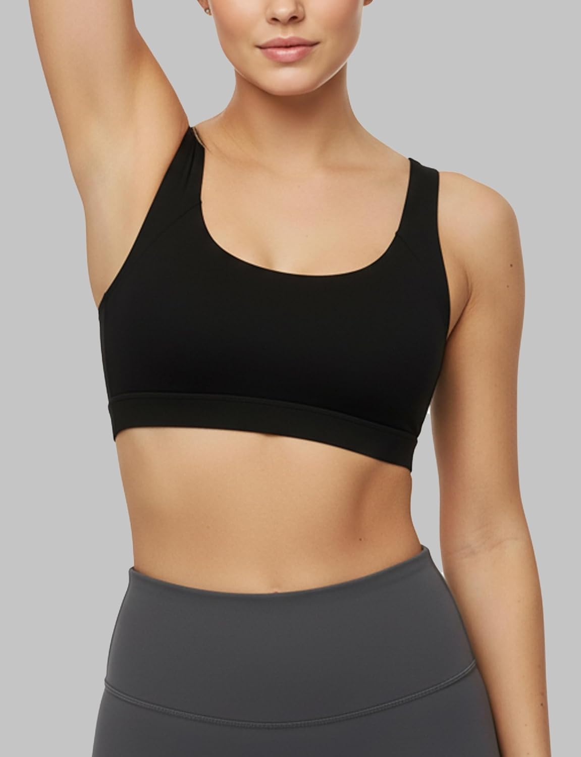 Buauty Wide and Thin Straps X Back Sport Bra for Women, Medium Support Racer Back Workout Bra for Yoga Gym and Running - Image 2