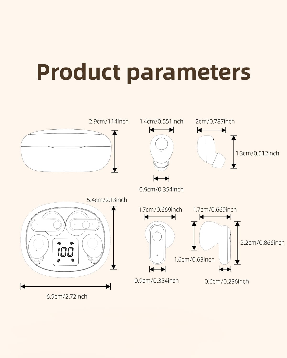 2 pares de mini auriculares invisibles pequeños inalámbricos Bluetooth para dormir, auriculares ocultos para dormir, microauriculares más pequeños y discretos de perfil bajo, auriculares para canal